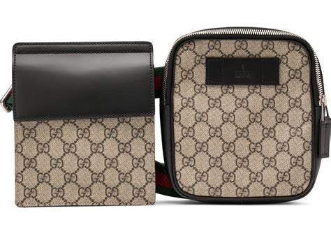 gucci belt bag gg supreme web waist strap black/beige|Gucci guccissima belt bag.